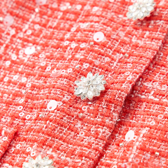 Odelia Tweed Jacket, Red - Jackets - 4