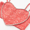 Odelia Heart-Shaped Tweed Top, Red - T-Shirts - 5 - thumbnail