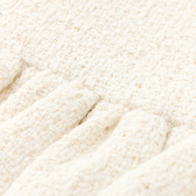 Odelia Tweed Mini Skirt, Creme - Skirts - 5