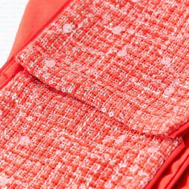 Odelia Heart-Shaped Tweed Top, Red - T-Shirts - 6