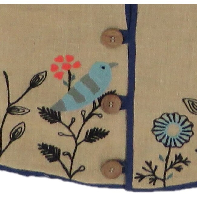 Handmade Christmas Tree Skirt in Jute - Embroidered Forest Scene - 60" - Tree Skirts - 4