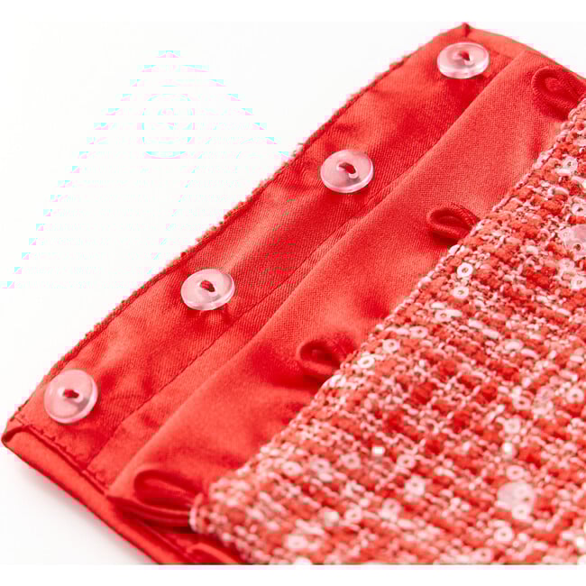 Odelia Heart-Shaped Tweed Top, Red - T-Shirts - 7