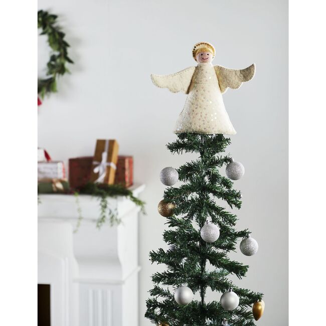Handmade Hand Felted Wool Christmas Tree Topper - Angel