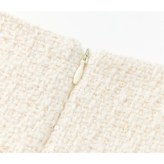 Odelia Tweed Mini Skirt, Creme - Skirts - 7