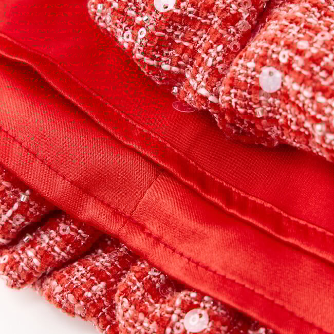 Odelia Tweed Mini Skirt, Red - Skirts - 7