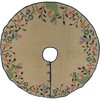 Handmade Christmas Tree Skirt in Jute - Embroidered Forest Scene - 60" - Tree Skirts - 5