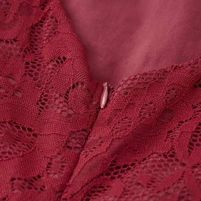 Rosella Lace Sleeve Mini Dress, Red - Dresses - 8