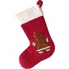 Gingerbread Girl on Red Christmas Stocking in Hand Felted Wool - Stockings - 1 - thumbnail
