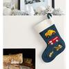 Trucks on Navy Christmas Stocking in Hand Felted Wool - Stockings - 2 - thumbnail
