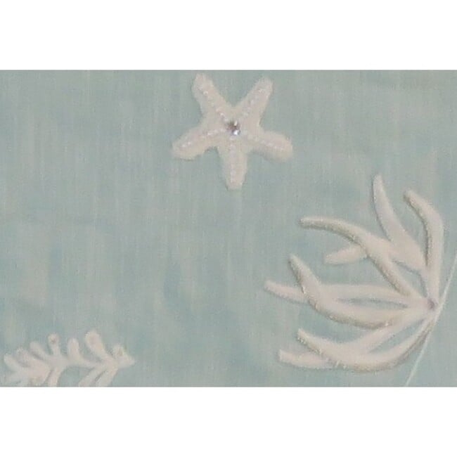 Handmade Christmas Tree Skirt - Seashells on Light Blue Cotton - 60" - Tree Skirts - 3