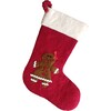 Gingerbread Girl on Red Christmas Stocking in Hand Felted Wool - Stockings - 2