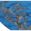 Imperial Blue Hand Beaded Christmas Tree Skirt on Blue Silk - Tree Skirts - 3 - thumbnail