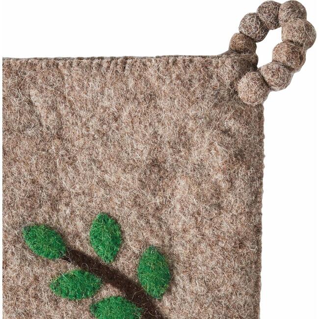 Cardinal on Gray Christmas Stocking in Hand Felted Wool - Stockings - 3