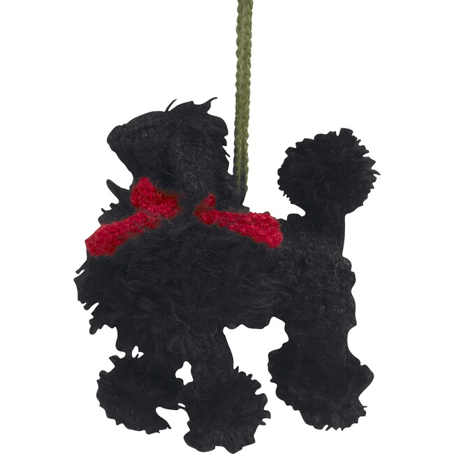 Black Poodle Dog Hand Knit Christmas Ornament