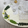 Handmade Christmas Tree Skirt in Felt - Greenery Border on Cream - Tree Skirts - 4