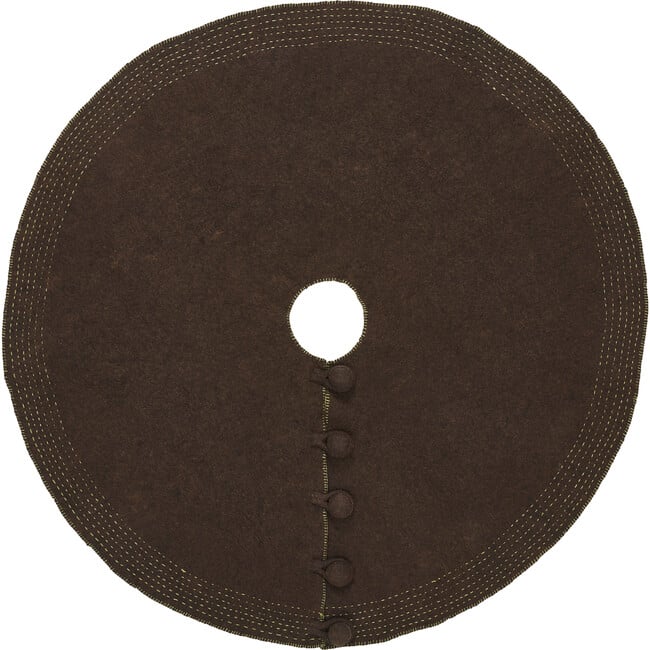 Handmade Christmas Tree Skirt in Felt - Quilted Edge White House Design - 60" - Tree Skirts - 5