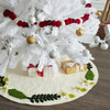 Handmade Christmas Tree Skirt in Felt - Greenery Border on Cream - Tree Skirts - 5