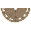 Handmade Christmas Tree Skirt in Felt - Horses on Gray - 60" - Tree Skirts - 1 - thumbnail