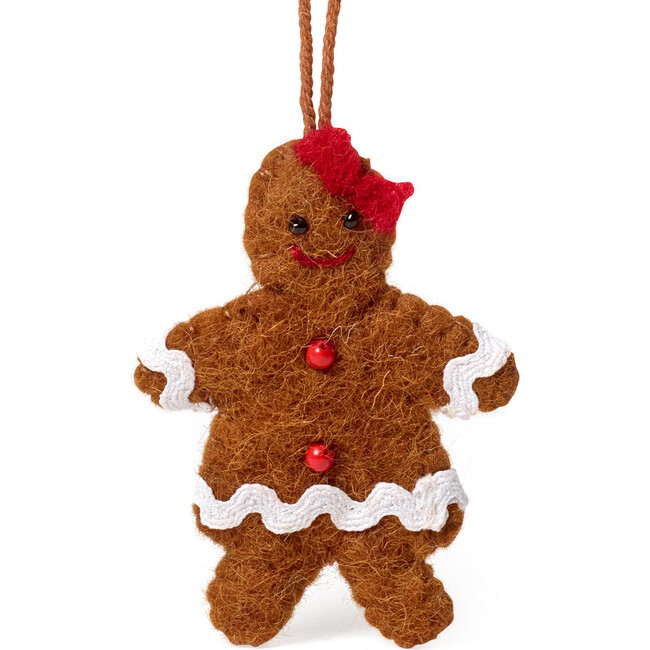 Handmade Felt Gingerbread Girl Christmas Ornament - Ornaments - 1