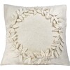 Hand Felted Wool Christmas Pillow –Cream Wreath – 20" - Accents - 1 - thumbnail