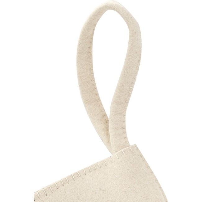 Cream Tacked Snowflake Christmas Stocking in Wool - Stockings - 4