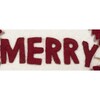 Hand Felted Wool Christmas Pillow - MERRY Wreath on Cream - 20" - Accents - 3