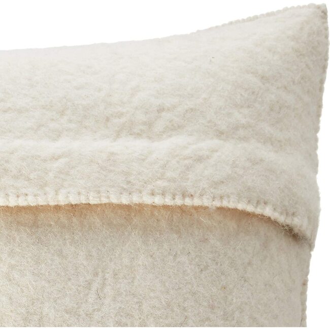 Hand Felted Wool Christmas Pillow –Cream Wreath – 20" - Accents - 4