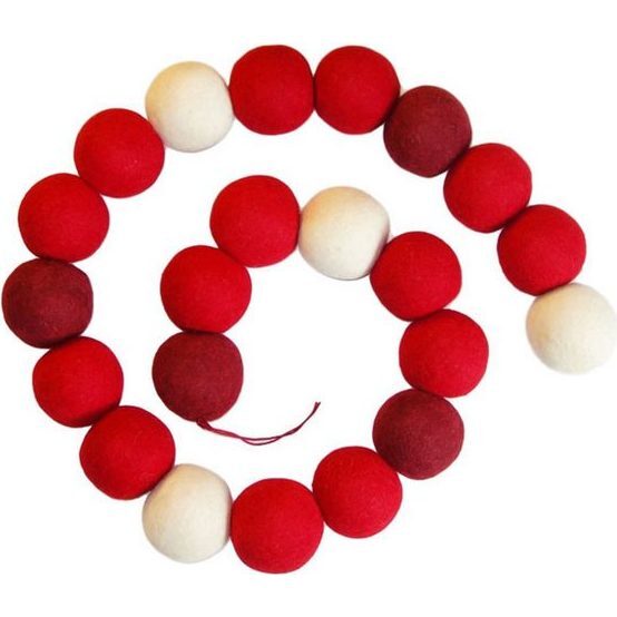 Enormous Christmas Garland - Extra Large Maroon, Red, and Cream Balls - 6'