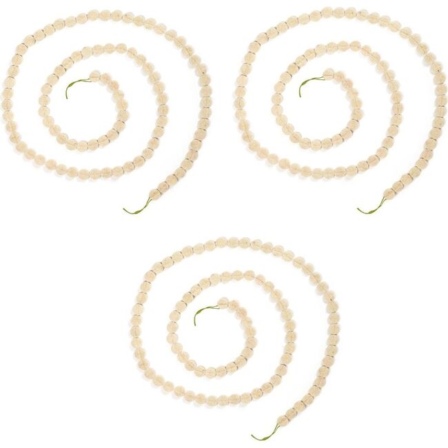 Cream Small Dots Garland, Set Of 3 - Garlands - 1