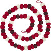 Hand Felted Wool Christmas Garland - Red, Maroon, and Cream Balls - 6' - Garlands - 1 - thumbnail