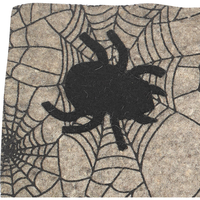 Halloween Spider Web Table Runner, Black/Grey