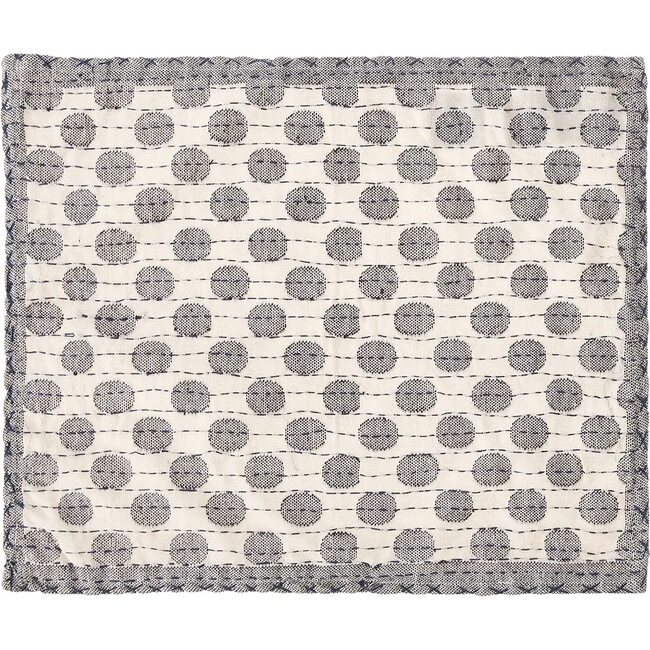 Artisan Hand Loomed Place Mat Set, Grey Dots