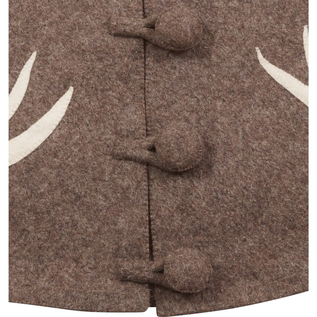 Handmade Felt Christmas Tree Skirt -Antlers on Gray - Tree Skirts - 4