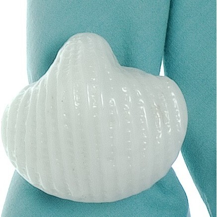 Ivory Scallop Shell Napkin Ring, Set of 6