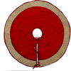 Red Velvet Christmas Tree Skirt with Hand Beaded Gold Border - Tree Skirts - 5 - thumbnail