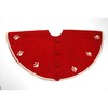 Handmade Christmas Tree Skirt in Felt - Paw Prints on Red - Tree Skirts - 1 - thumbnail