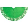 Handmade Christmas Tree Skirt in Recycled Wool - Pebble Border on Green - 60" - Tree Skirts - 1 - thumbnail