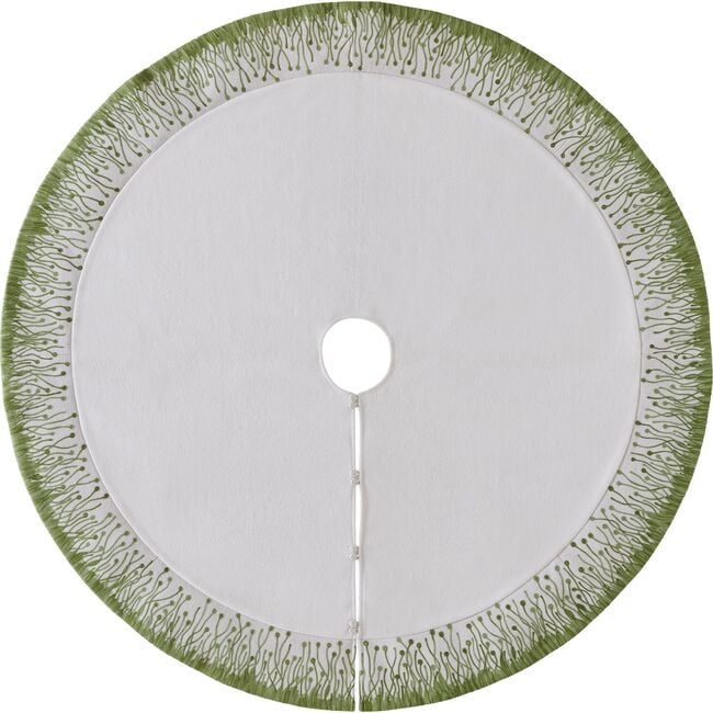 Flora Christmas Tree Skirt in Green