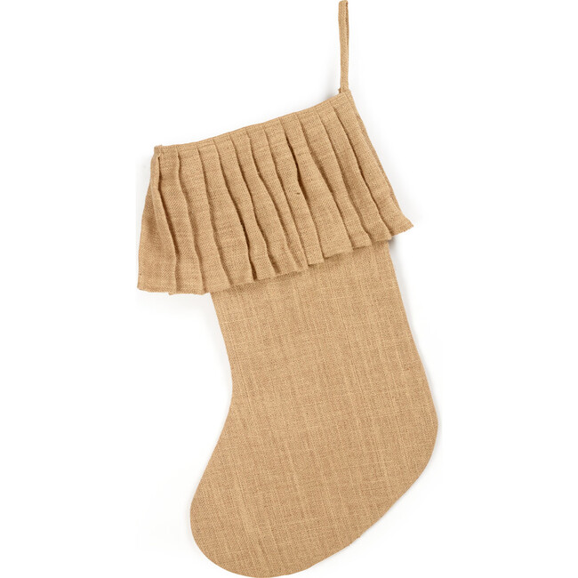 Handmade Jute Christmas Stocking - Ruffle Cuff