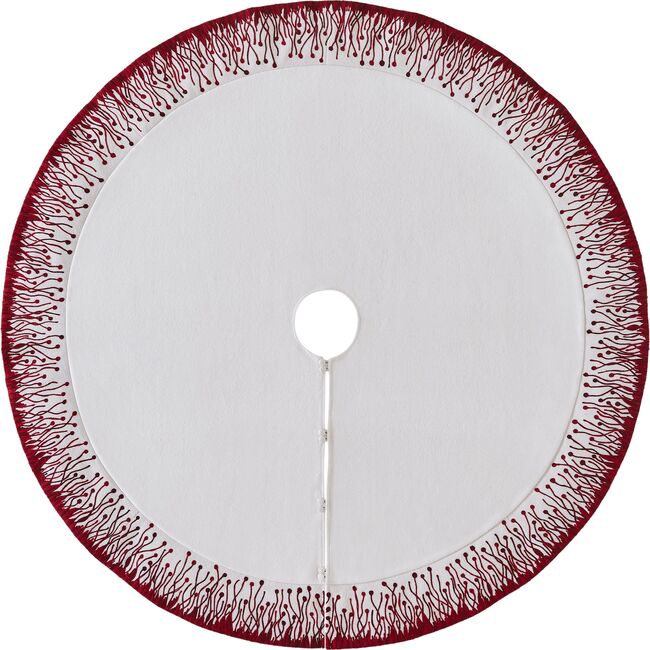 Flora Christmas Tree Skirt, Red