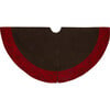 Laser Cut Border Christmas Tree Skirt- Chocolate and Red- 60" - Tree Skirts - 2 - thumbnail