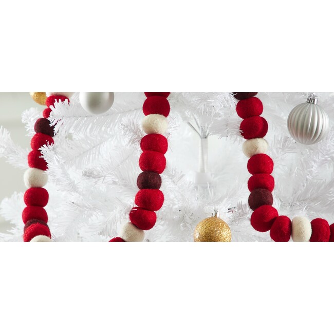 Enormous Christmas Garland - Extra Large Maroon, Red, and Cream Balls - 6' - Garlands - 5