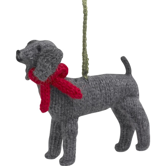 Weimaraner Dog Hand Knit Christmas Ornament