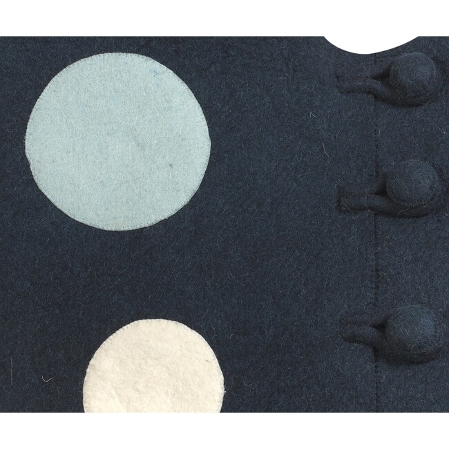 Handmade Christmas Tree Skirt in Hand Felted Wool - Blue Polka Dots - 60" - Tree Skirts - 3