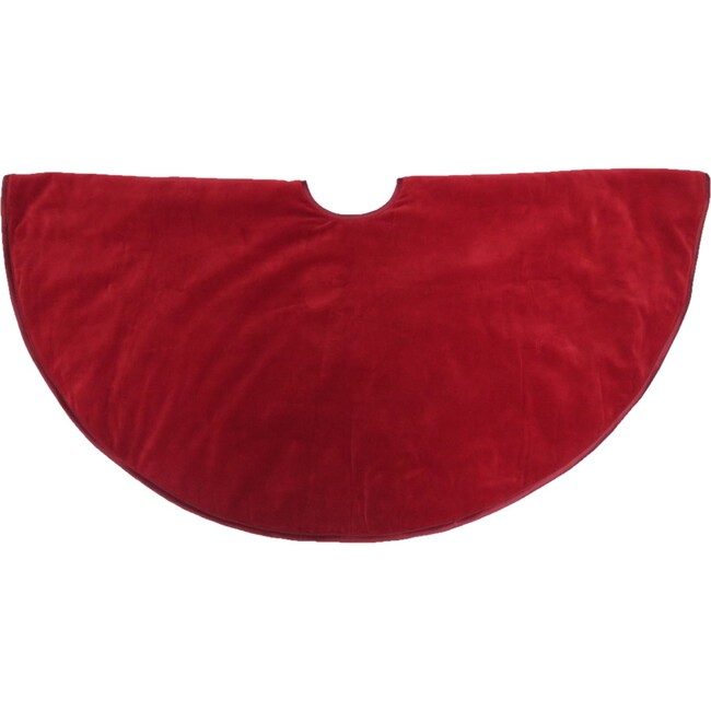 Luxurious Classic Velvet Christmas Tree Skirt-Garnet Red