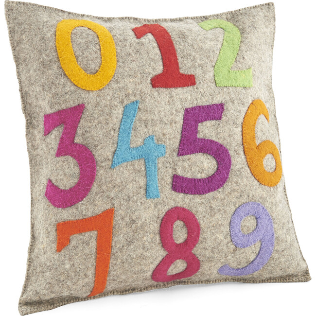 Multicolor 123 Pillow Cover 20", Light Grey - Decorative Pillows - 1