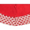 Handmade Christmas Tree Skirt in Recycled Wool - Ovals Border on Red - 60" - Tree Skirts - 3