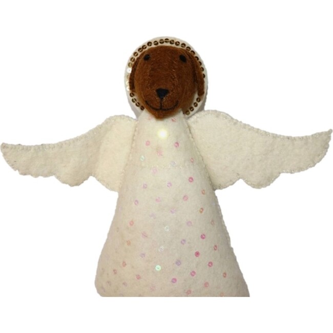Brown Dog Angel Handmade Felt Christmas Tree Topper - Tree Toppers - 1