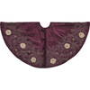 Hand Beaded Floral Christmas Tree Skirt on Wine Velvet - 60" - Tree Skirts - 1 - thumbnail