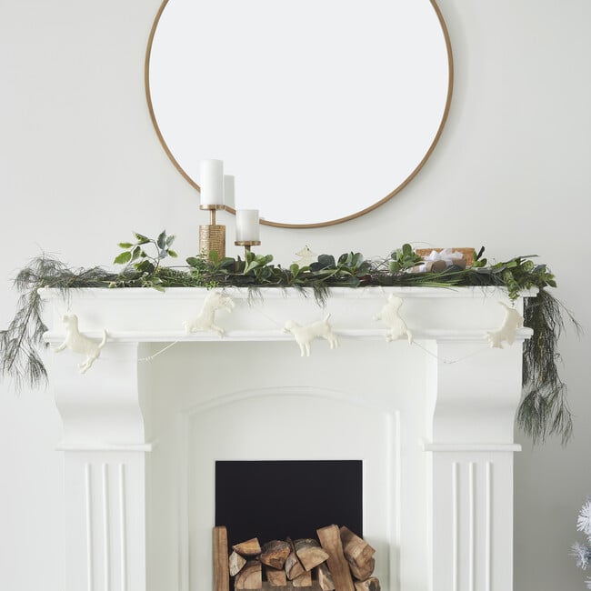 Handmade Dog Breed Christmas Garland in Cream- 6'